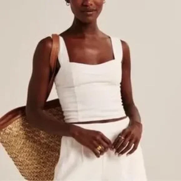 Abercrombie & Fitch White Corset Tank Top | Size M | EUC 🤍 - Picture 2 of 3